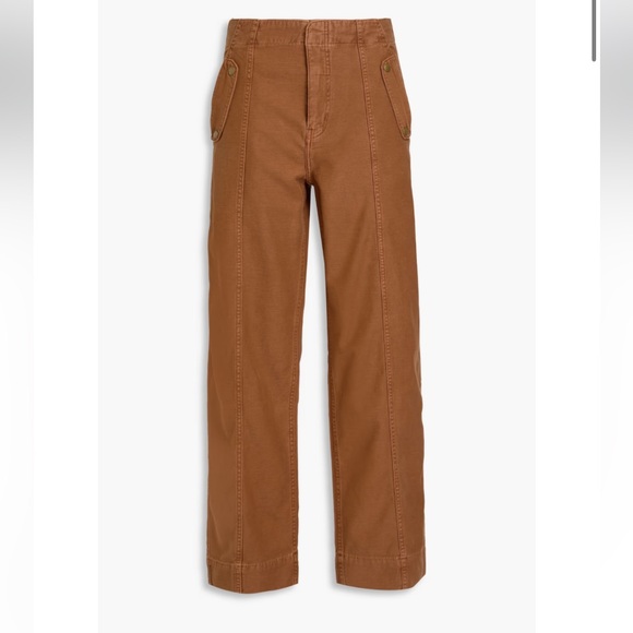 FRAME Utility Barrel Cotton Canvas Wide Leg Pants 23 - Picture 1 of 6